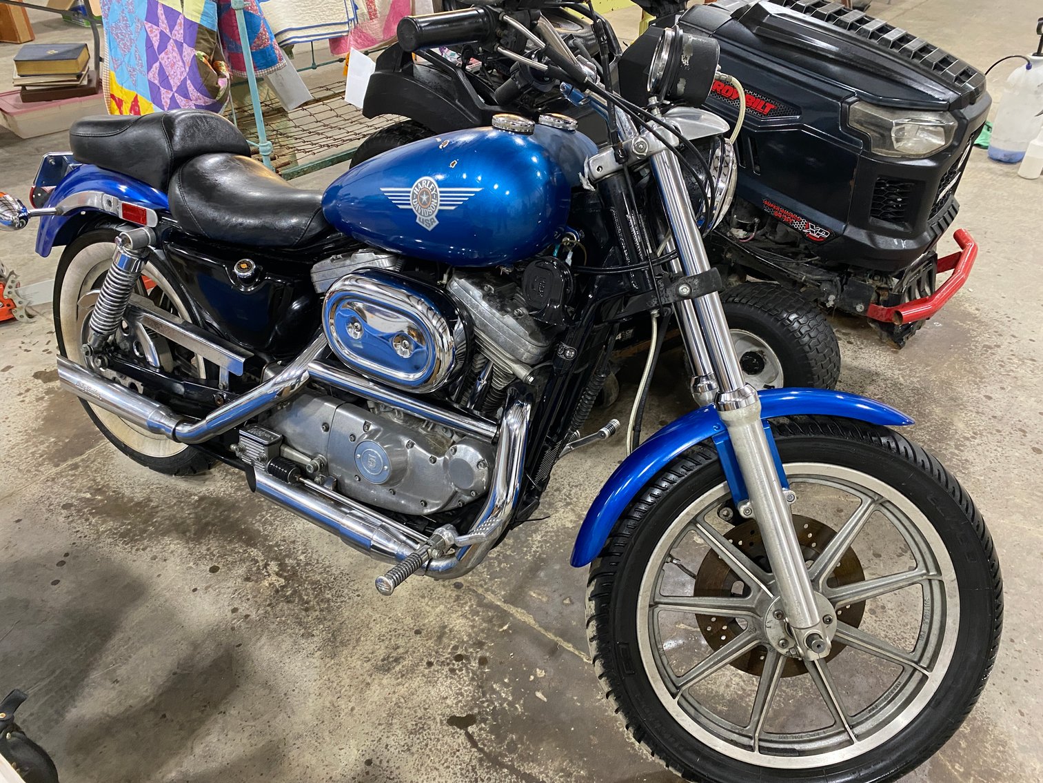 Image for Shinnston, WV – 92 H-D Sportster, Troy Bilt Super Bronco mower, Quilts, Glassware, Antiques, Collectibles, and More!