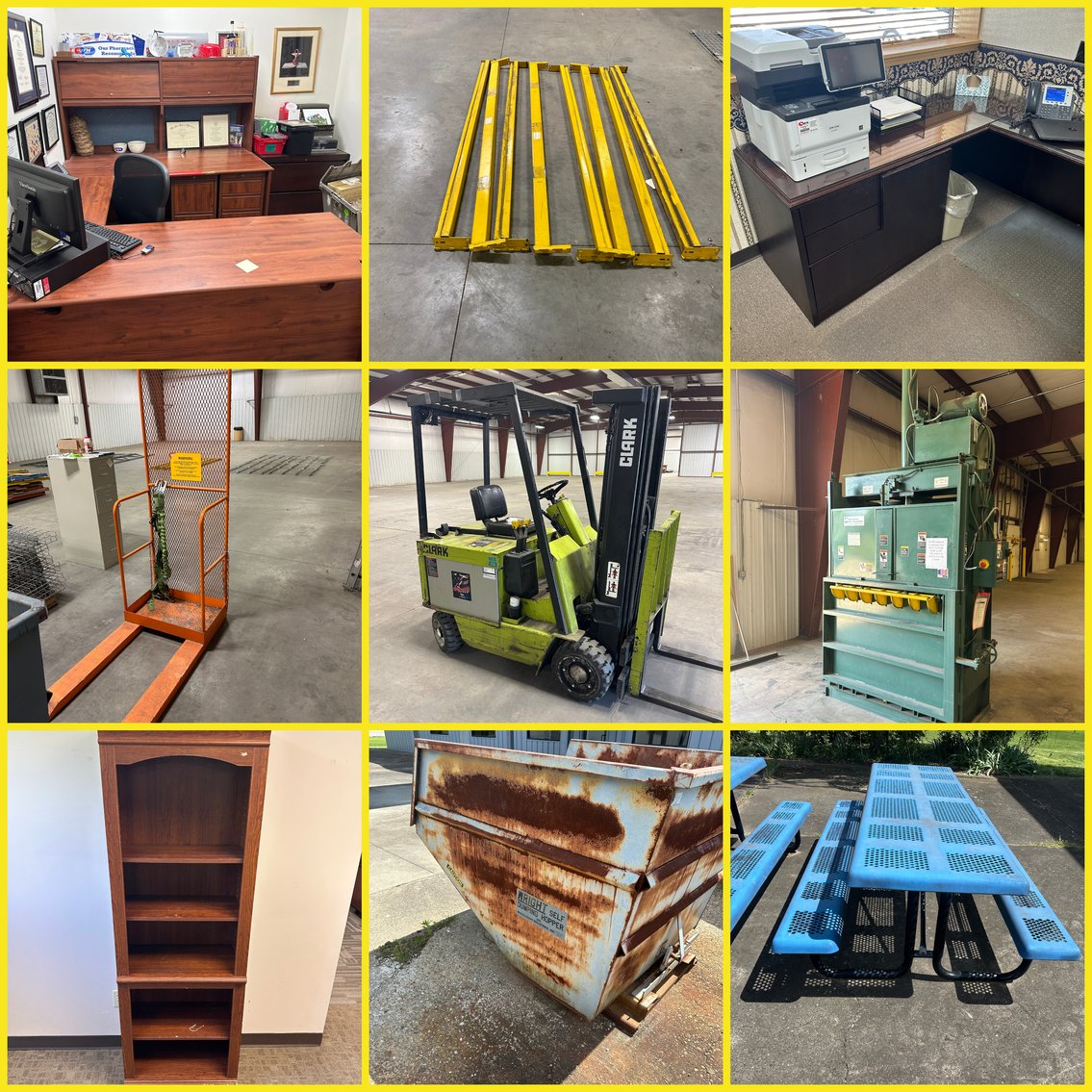 Image for Point Pleasant, WV – Clark Battery Powered Forklift, Warehouse Furniture, Office Furniture and Much More!