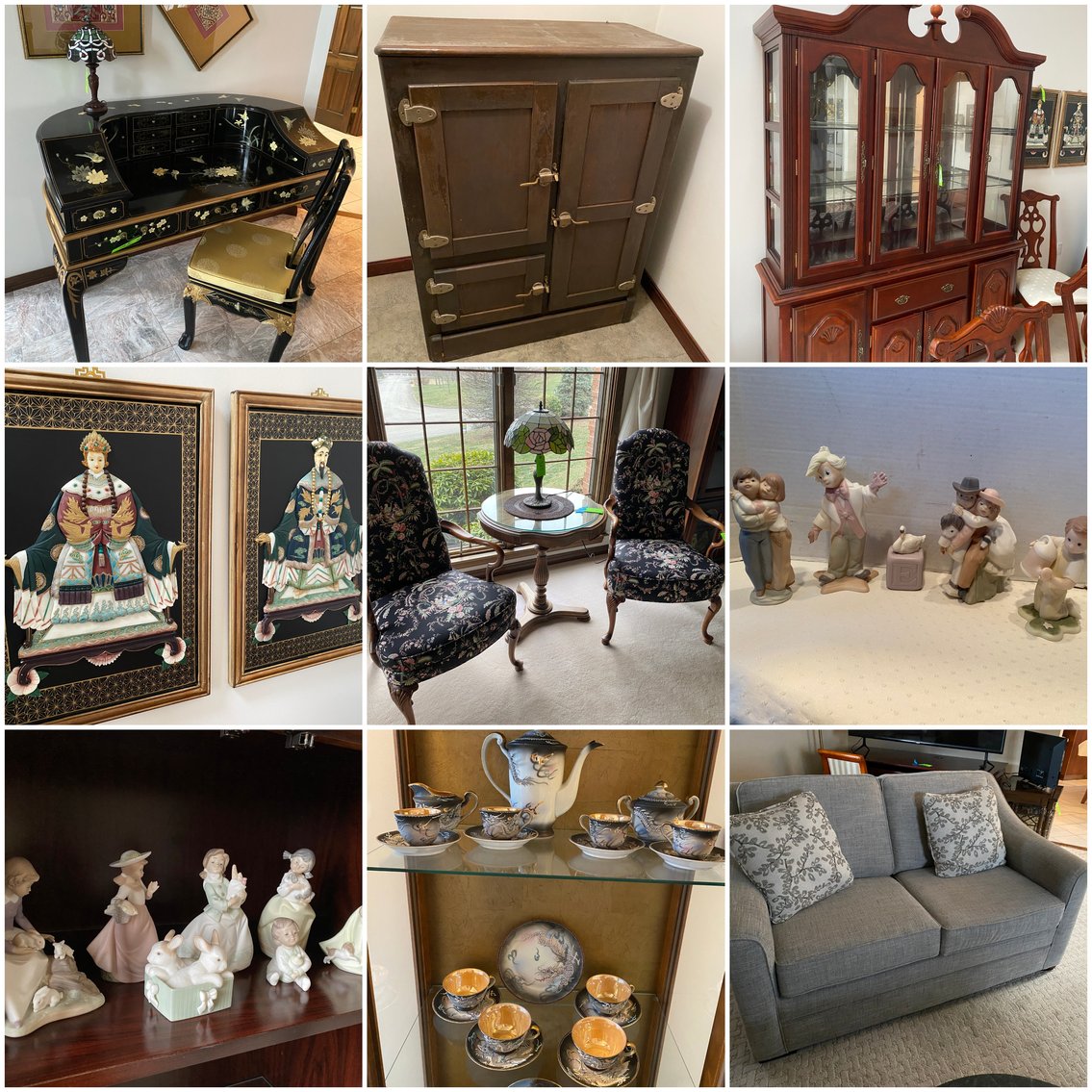 Image for Uniontown, PA -- Oriental style Furniture, Quality Bedroom suites, Curio cabinets, Sofas, Chairs, Dining Room suite, Tables, Lamps, Patio Furniture. Framed Artwork, Lladro, Household items