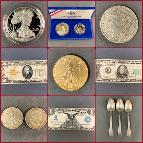 Image for Shinnston, WV – Gold and Silver, Morgan and Peace Dollars, American Silver Eagles, Collectible Coins and Currency, US Small Denomination Silver Coins, Foreign Currency, and More!