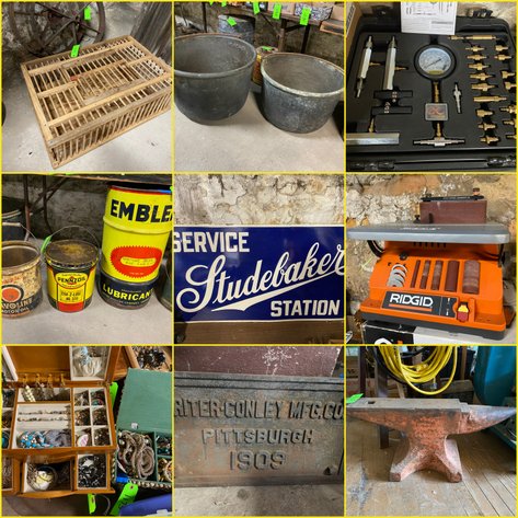 Image for Dunbar, PA – Auction 2 of the Former Bitner Company Store: Downsizing Auction; Blacksmith Tools, Anvil, Primitives, Signs, Copper Kettles, Railroad tools, Wood Planes, Gold & Costume Jewelry, Silver Coins, Books, and Household Items!