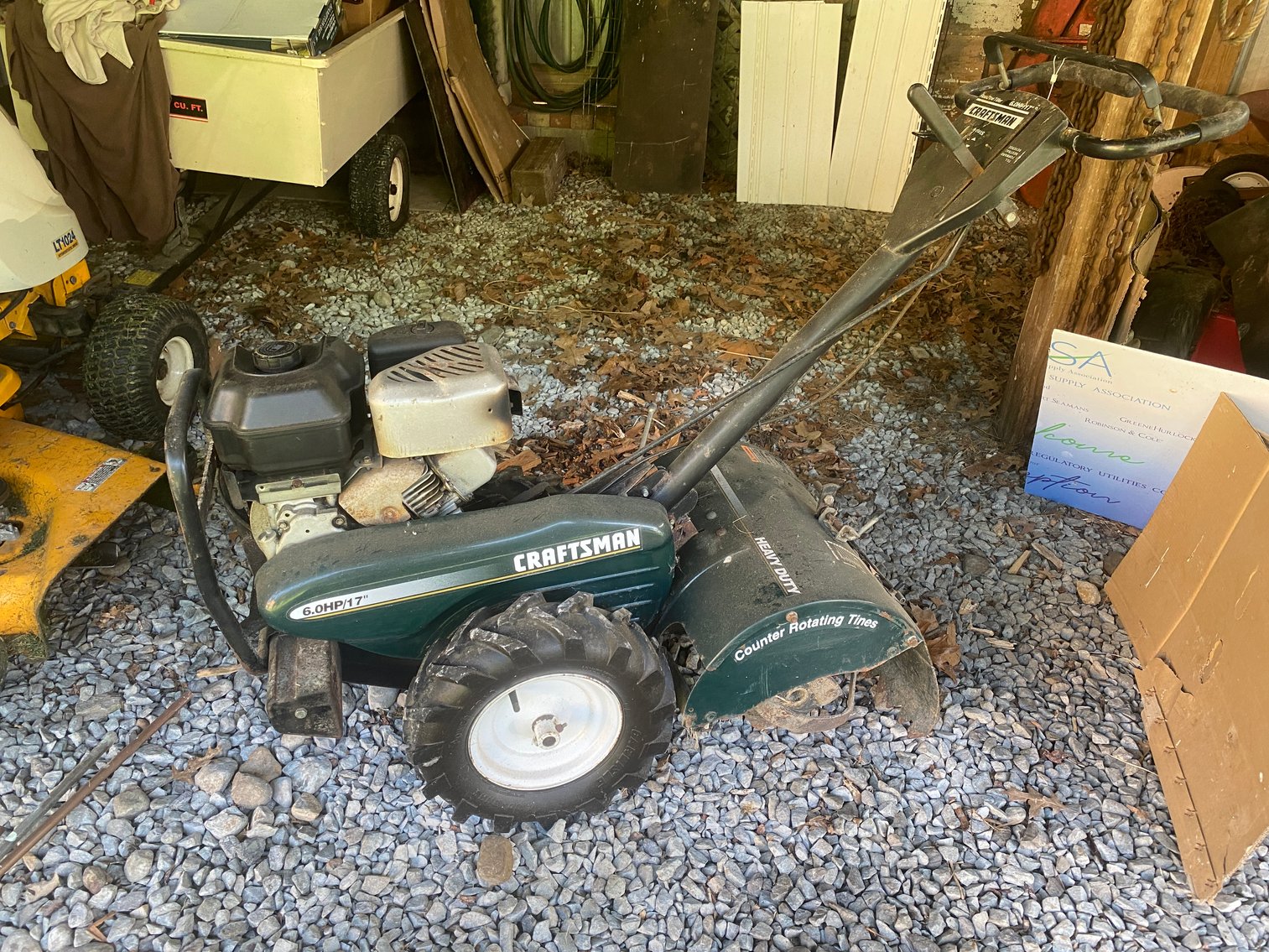 Image for Vanderbilt, PA -- Moving Auction: Honda Motorcycle, Household, Rototiller, Log Splitter, Cub Cadet Lawn Tractor, Amish Made bedroom Suite, Tools, Collectibles, Furniture and more!
