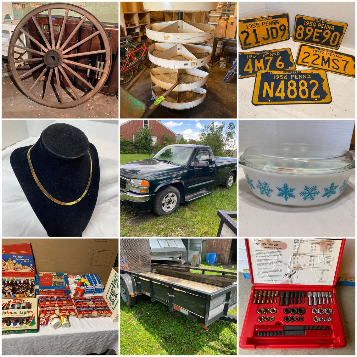 Image for Chalk Hill, PA -- Large Estate Auction: GMC Sierra Truck, Trailers, Tools, Stoneware, Vintage Toys, Local Collectibles, Gold/Sterling/Native American Jewelry, Primitives/Machinist Tools