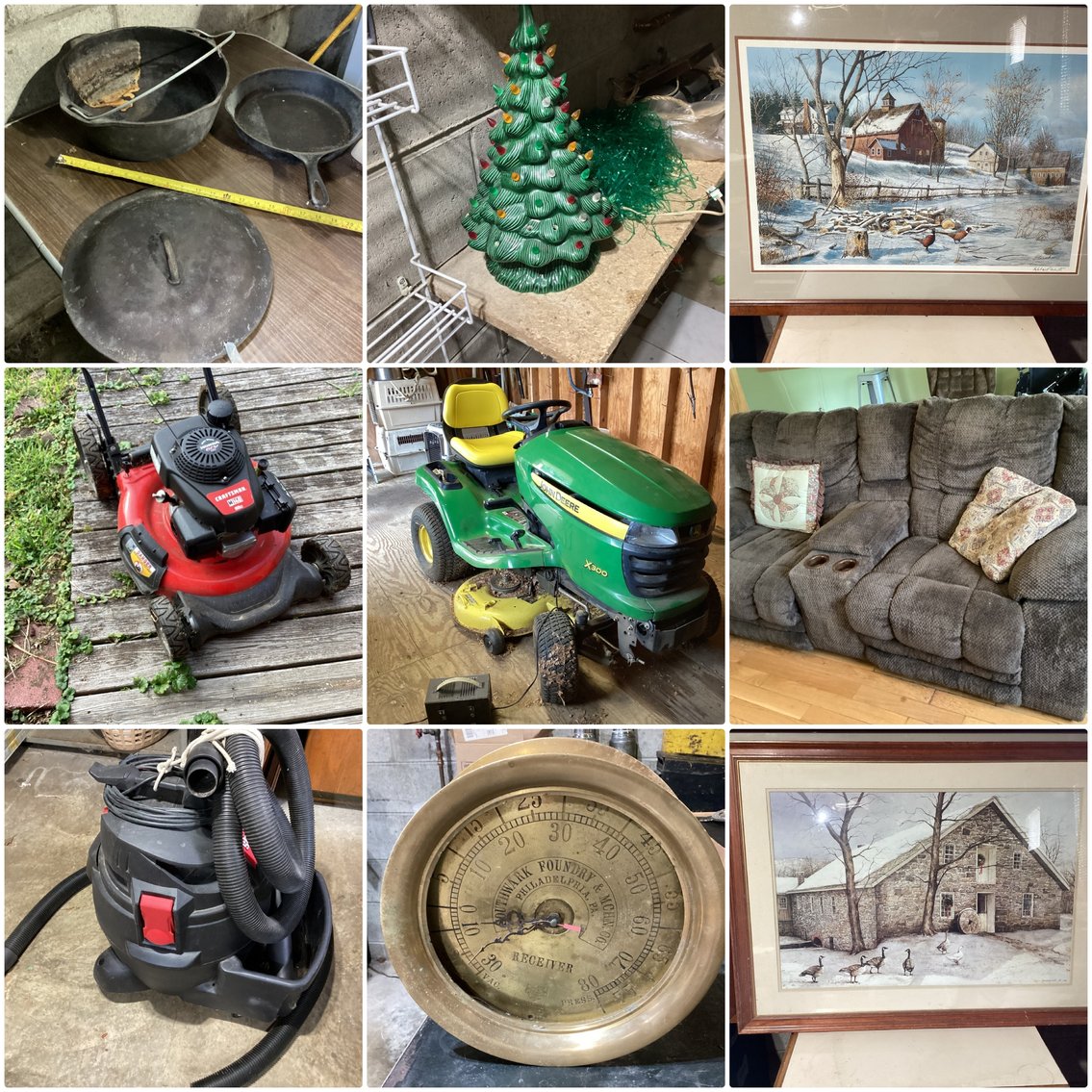 Image for Brownsville, PA - Moving Auction: Household Furniture, JD X300 Lawn Tractor, Framed Prints, Tools, Christmas Items, and Much More!