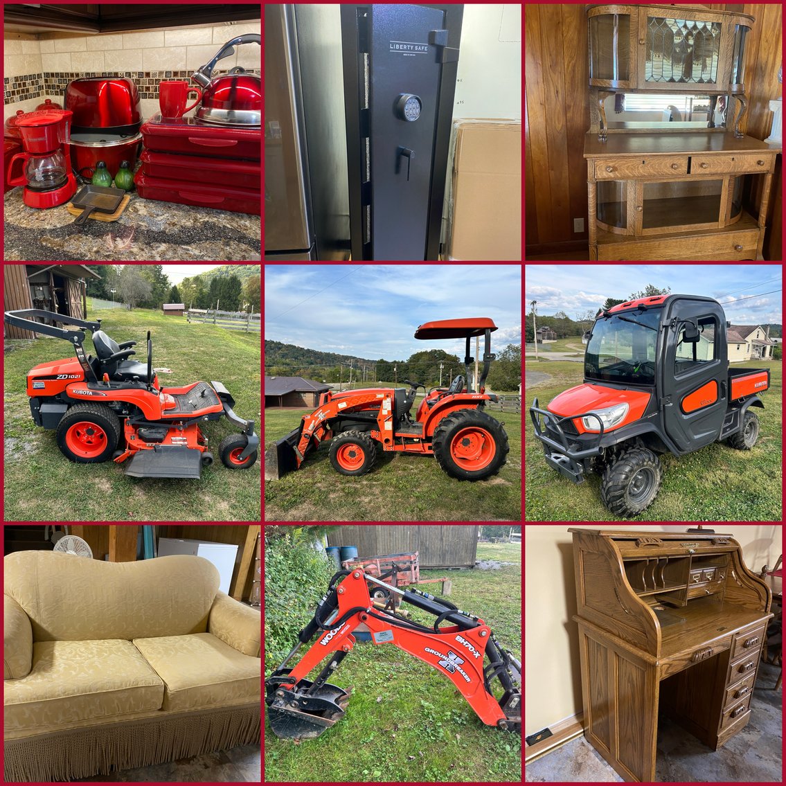 Image for Mt. Morris, PA – Kubota 4WD Tractor, Kubota RTV X1100C, Quality Furniture, Household Goods, Seasonal Décor, & Much More!