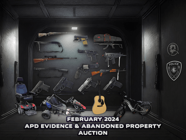 Image for February 2024 APD Evidence & Abandoned Property Auction
