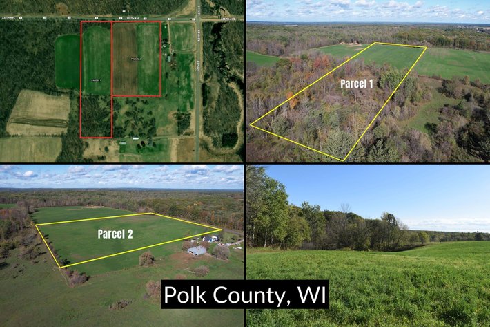 Image for 20± Acres Tillable and Recreational Land, Offered in 2 Parcels near Clam Falls - Polk County, WI