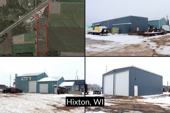 Image for 34.36± Acres, Commercial Property, 3 Buildings on 15± Acres and 19± Acres Vacant Land, Offered in 2 Parcels - Hixton, WI