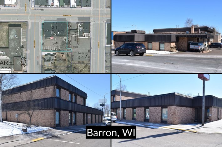 Image for 9000+ Sq Ft Commercial Building, Extensive Office Spaces, Asphalt Parking Lot, Downtown - Barron, WI