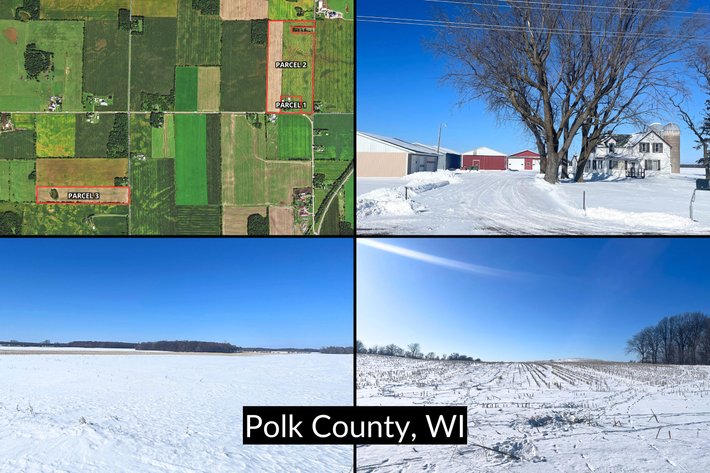 Image for 105± Acres Mostly Tillable Farm Land & 4 Bedroom, 2 Bath Home / Farmstead with Heated Shop, Garages, Pole Buildings & More, Offered in 3 Parcels Located Near Centuria - Polk County, WI