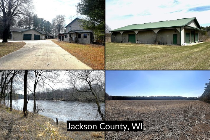 Image for 65.61± Acres Offered in 2 Parcels, Tillable, Wooded, Home with River Frontage, Shop, Near Black River Falls - Jackson County, WI