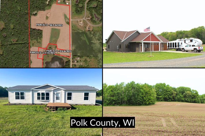Image for 62.1± Acres Mostly Tillable Land, 2 Homes with Heated Garage, Swimming Pool & Outbuildings Offered in 3 Parcels Near Osceola - Polk County, WI