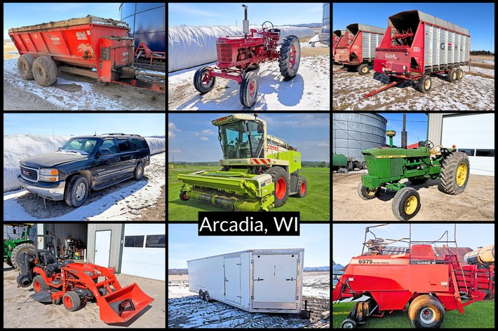 Image for Greg & Amanda Thomas - Claas 830 Chopper, John Deere 4020, Gehl 1075 Chopper, Case 8575 Big Square Baler, Kubota BX2350 Tractor, Farmall H & More - Arcadia, WI