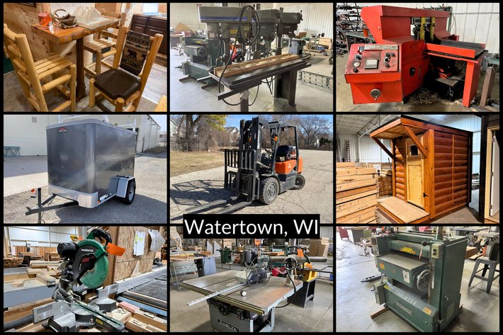 Image for Business Relocation Auction, Wood Working Tools & Equipment, Forklift,  Saws, Nailers, Sanders, & More - Watertown, WI