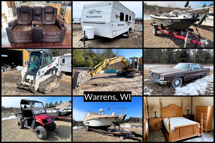 Image for Excavator, Boats, Construction Equipment, Household Items, Collectibles, Sporting Goods & More - Warrens, WI