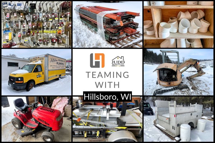 Image for Large Assortment of Plumbing Supplies, Water Heaters, Fittings, Tools & More - Hillsboro, WI