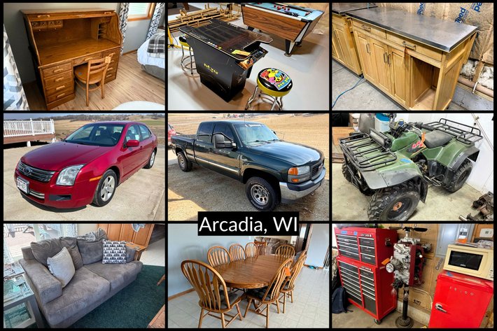 Image for Brian & Ellen Konkel - 2001 GMC Sierra Truck, 2006 Ford Fusion, (2) Four Wheelers & Misc. Household - Arcadia, WI