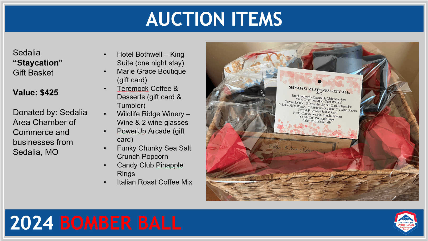 Image for Whiteman BCC Benefit Auction