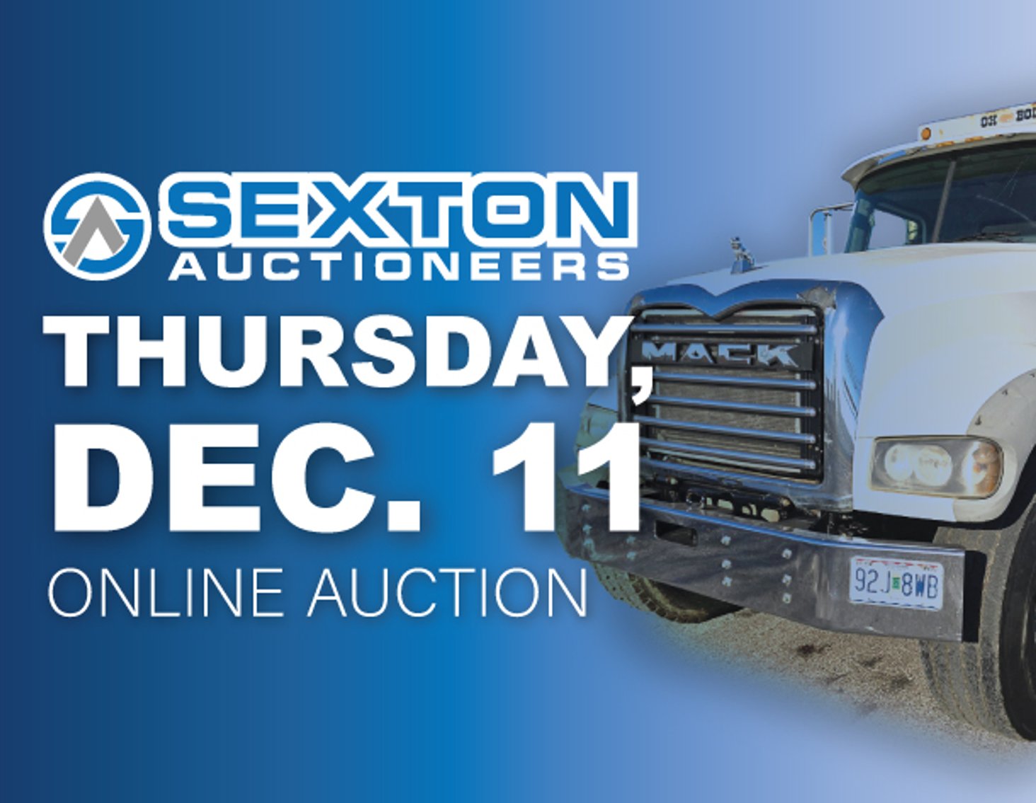Image for Sexton Auctioneers December 2025 Online Equipment Auction