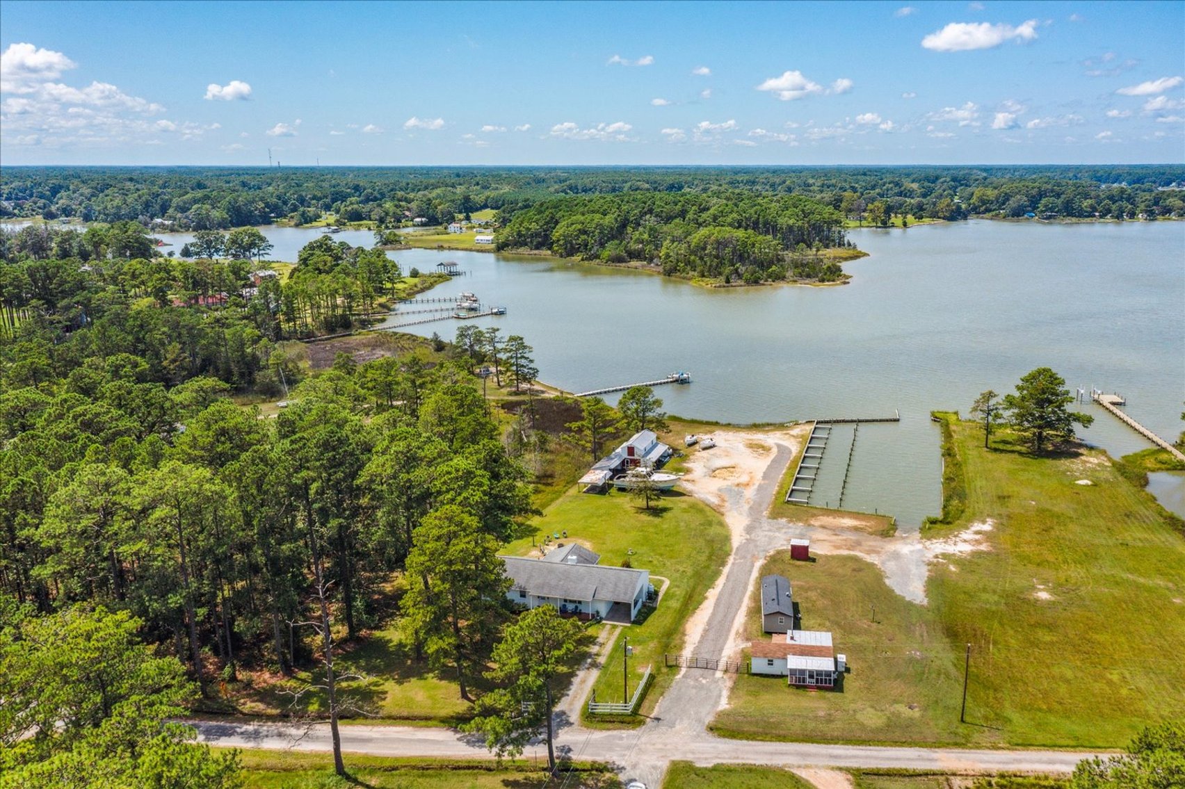 Image for Income Producing Waterfront Estate Mathews VA - Potential Annual Income $138,500 - Ranch Home - Guest Cottage -  Boat Ramp and 15 Slips - Fronting Billups Creek; 967 Lillys Neck Rd