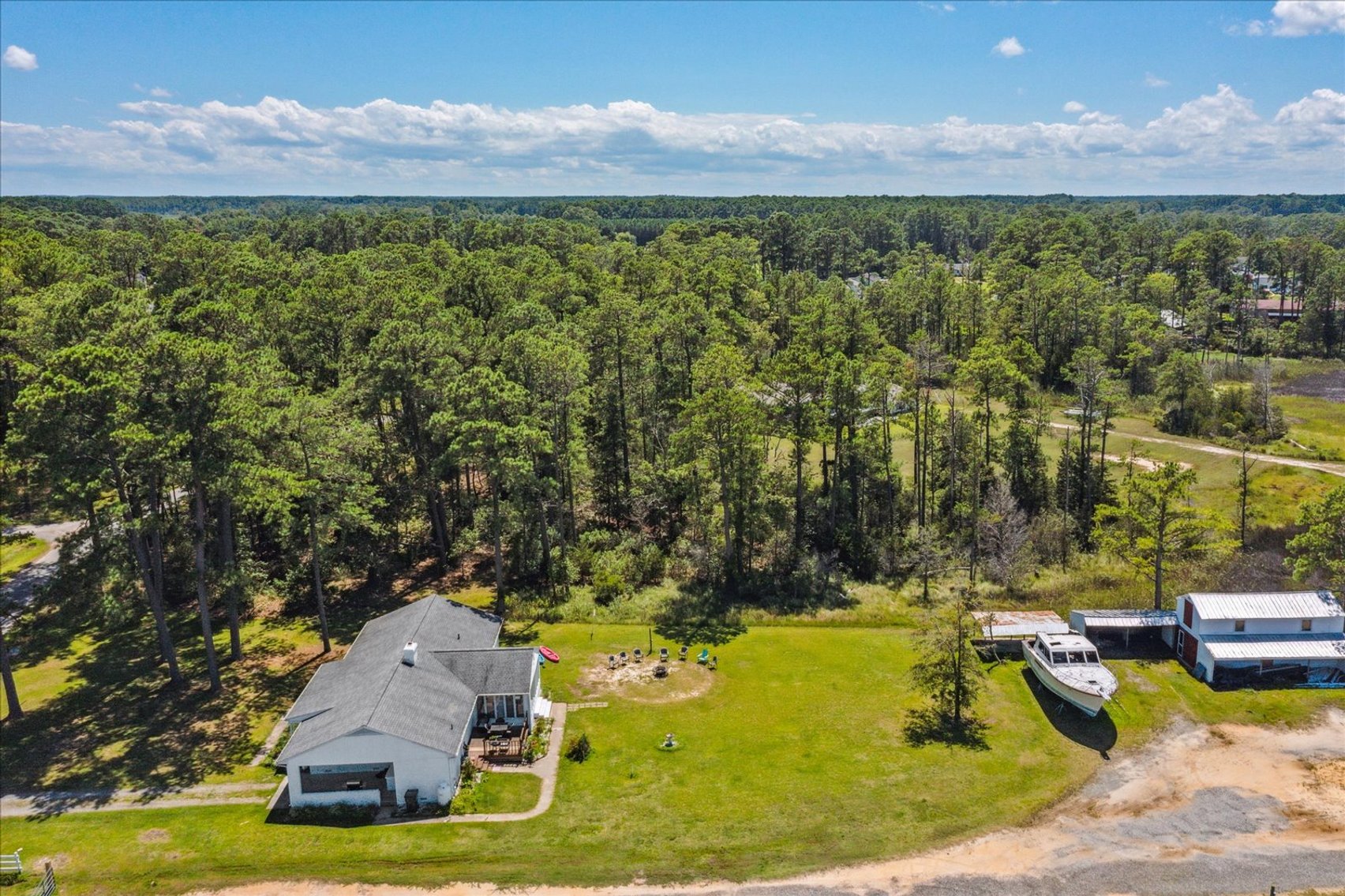 Image for Income Producing Waterfront Estate Mathews VA - Potential Annual Income $138,500 - Ranch Home - Guest Cottage -  Boat Ramp and 15 Slips - Fronting Billups Creek; 967 Lillys Neck Rd