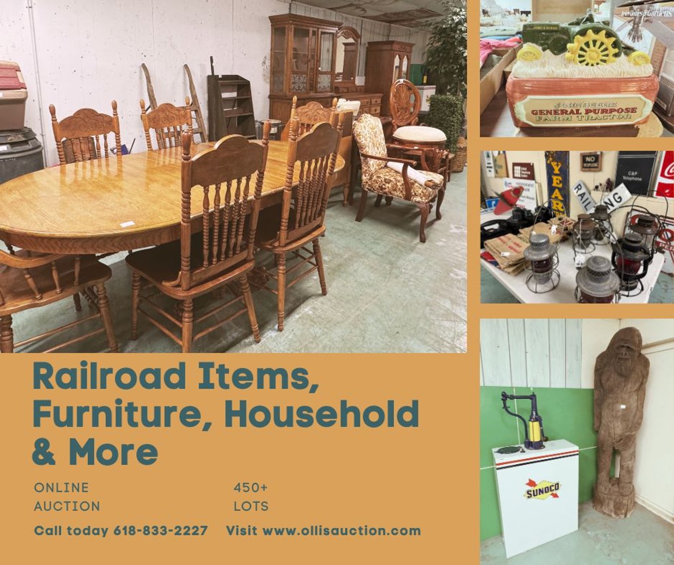 Image for Railroad Items, Furniture, Household & More