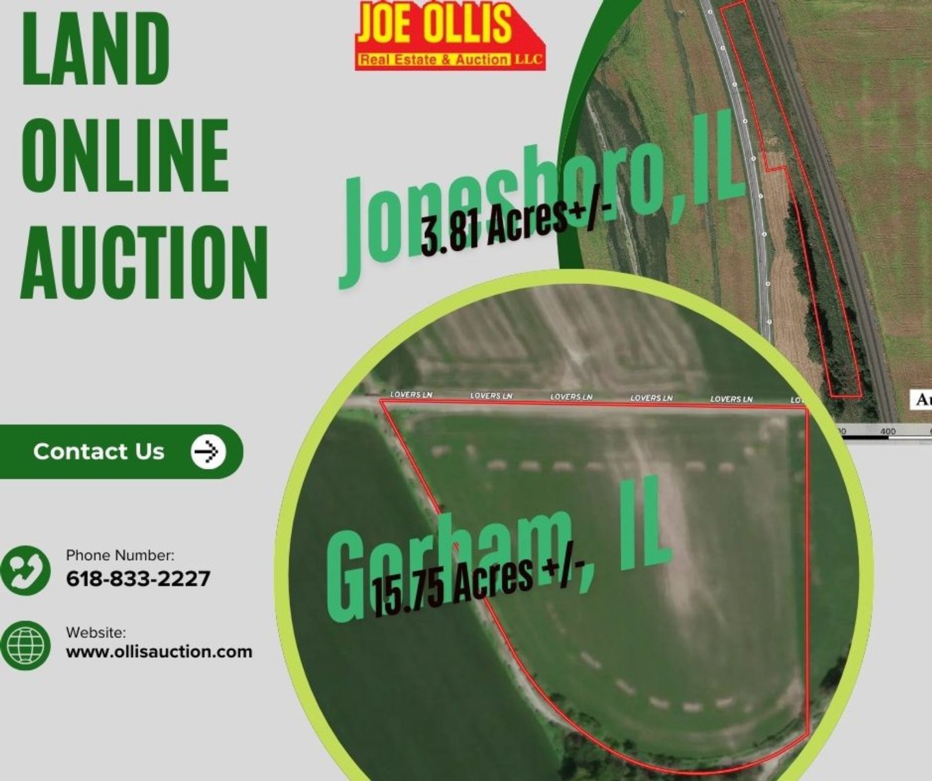Image for Land Online Only Auction - Jackson County & Union County, Illinois 15.25 & 3.81 +/- Acres of Agricultural Land