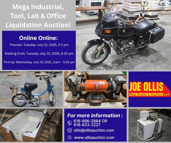 Image for Mega Industrial, Tool, Lab & Office, Car & Motorcycle Liquidation Auction!
