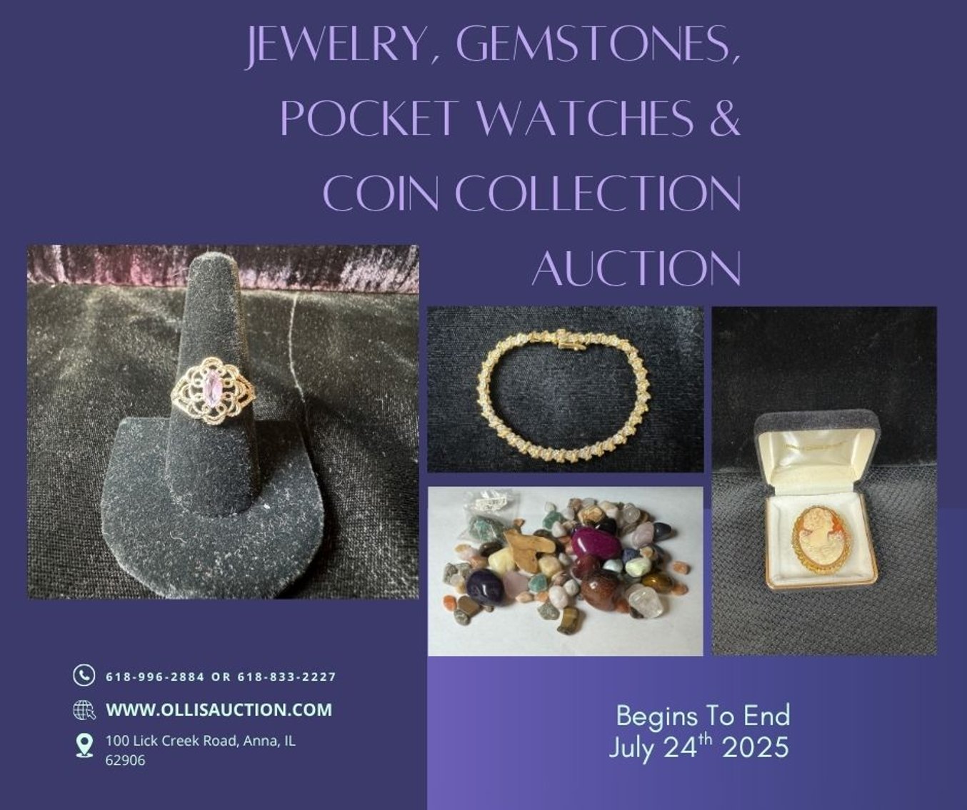 Image for Jewelry, Gemstones, Pocket Watches & Coin Collection Auction