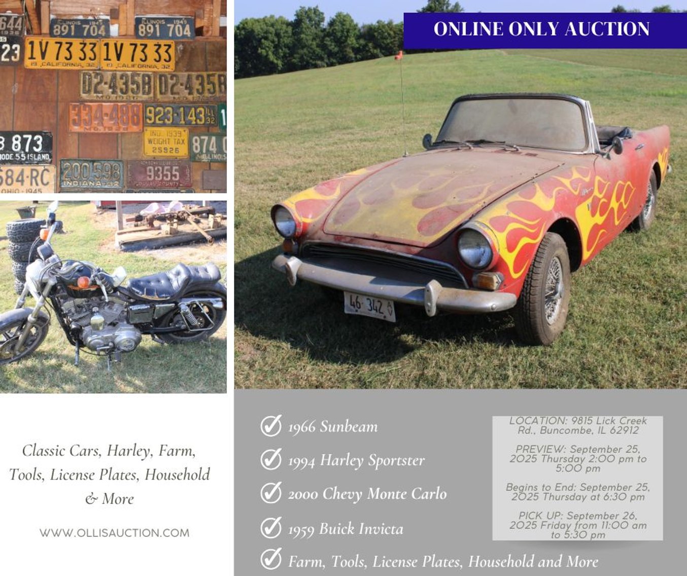 Image for Classic Cars, Harley, Farm, Tools, License Plates, Household & More