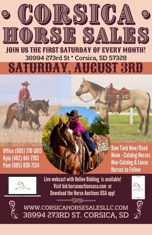 Image for Corsica Horse Sales Catalog Sale - SATURDAY, AUGUST 3RD - Corsica, South Dakota