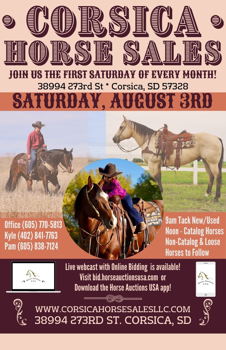 Image for Corsica Horse Sales Catalog Sale - SATURDAY, AUGUST 3RD - Corsica, South Dakota