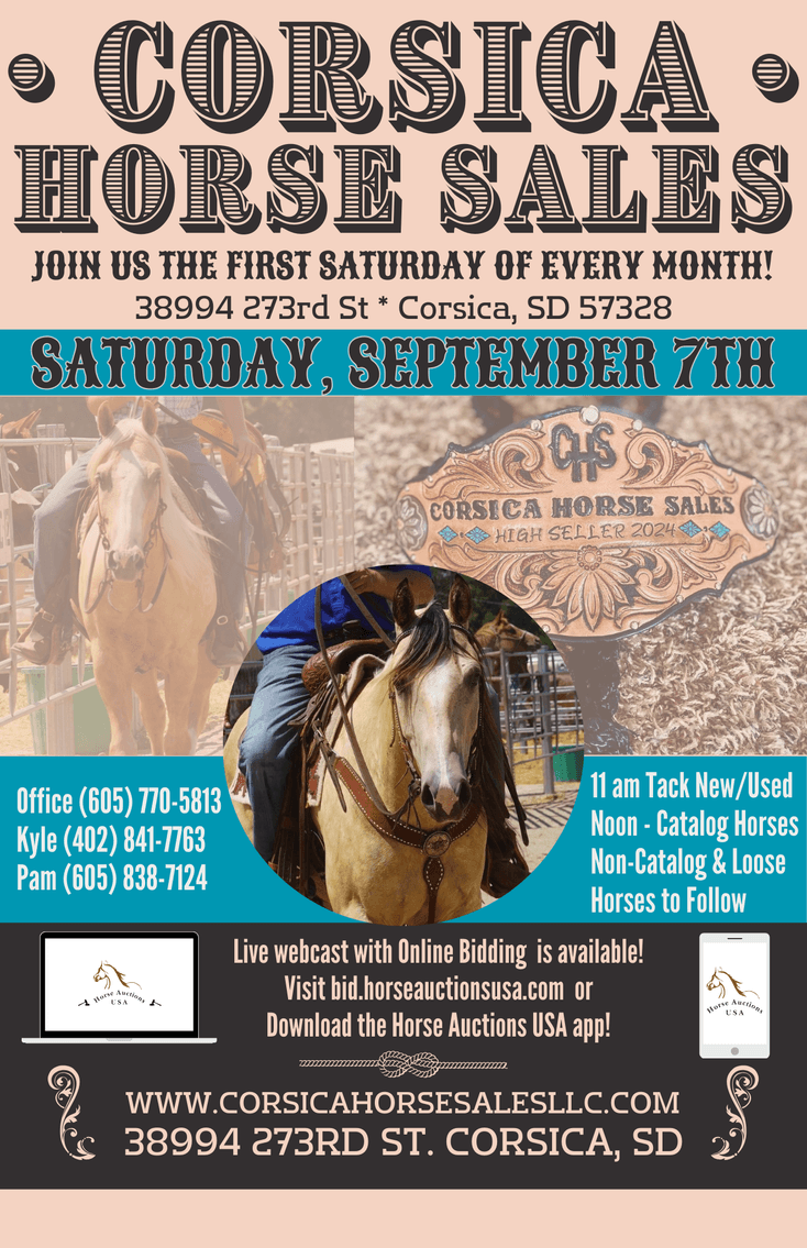 Image for Corsica Horse Sales Catalog Sale - SATURDAY, SEPTEMBER 7TH - Corsica, South Dakota