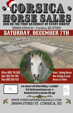 Image for Corsica Horse Sales Catalog Sale - SATURDAY, DECEMBER 7TH - Corsica, South Dakota