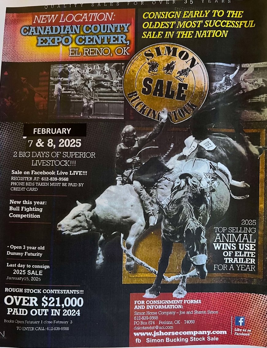 Image for 2025 Simon Bucking Stock Sale - El Reno, Oklahoma - DAY ONE - FRIDAY, FEBRUARY 7TH