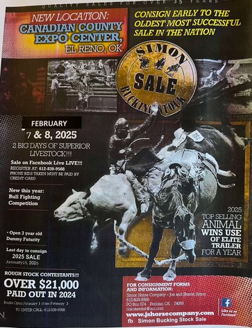 Image for 2025 Simon Bucking Stock Sale - El Reno, Oklahoma - DAY TWO - SATURDAY, FEBRUARY 8TH