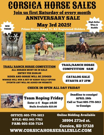 Image for Corsica Horse Sales Catalog Sale *ANNIVERSARY SPECIAL* SATURDAY, MAY 3RD - Corsica, South Dakota