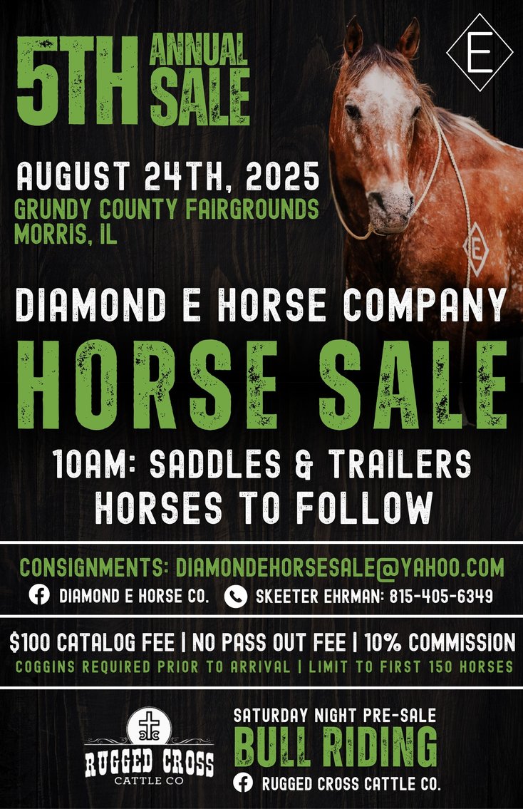 Image for Diamond E Horse Company 5th Annual Sale SUNDAY August 24th - Morris, Illinois