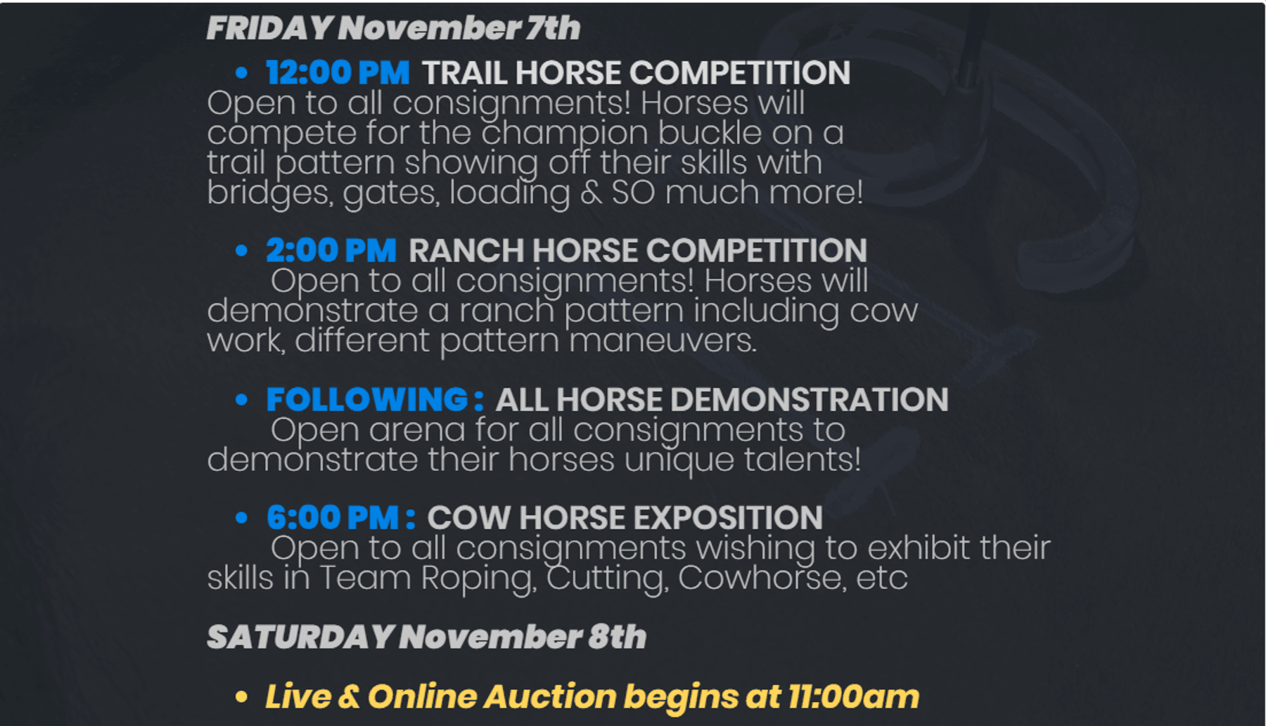 Image for Ocala Horse Sale - Saturday, November 8th - Ocala, Florida