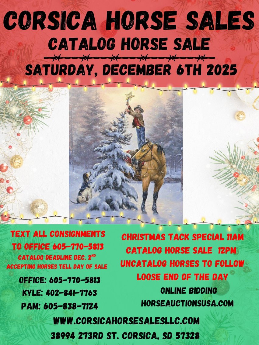 Image for Corsica Horse Sales Christmas Special Catalog Horse Sale   SATURDAY, DECEMBER 6TH - Corsica, South Dakota