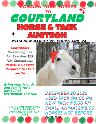 Image for Courtland Tack And Horse Auction Christmas Special  Saturday December 20,2025