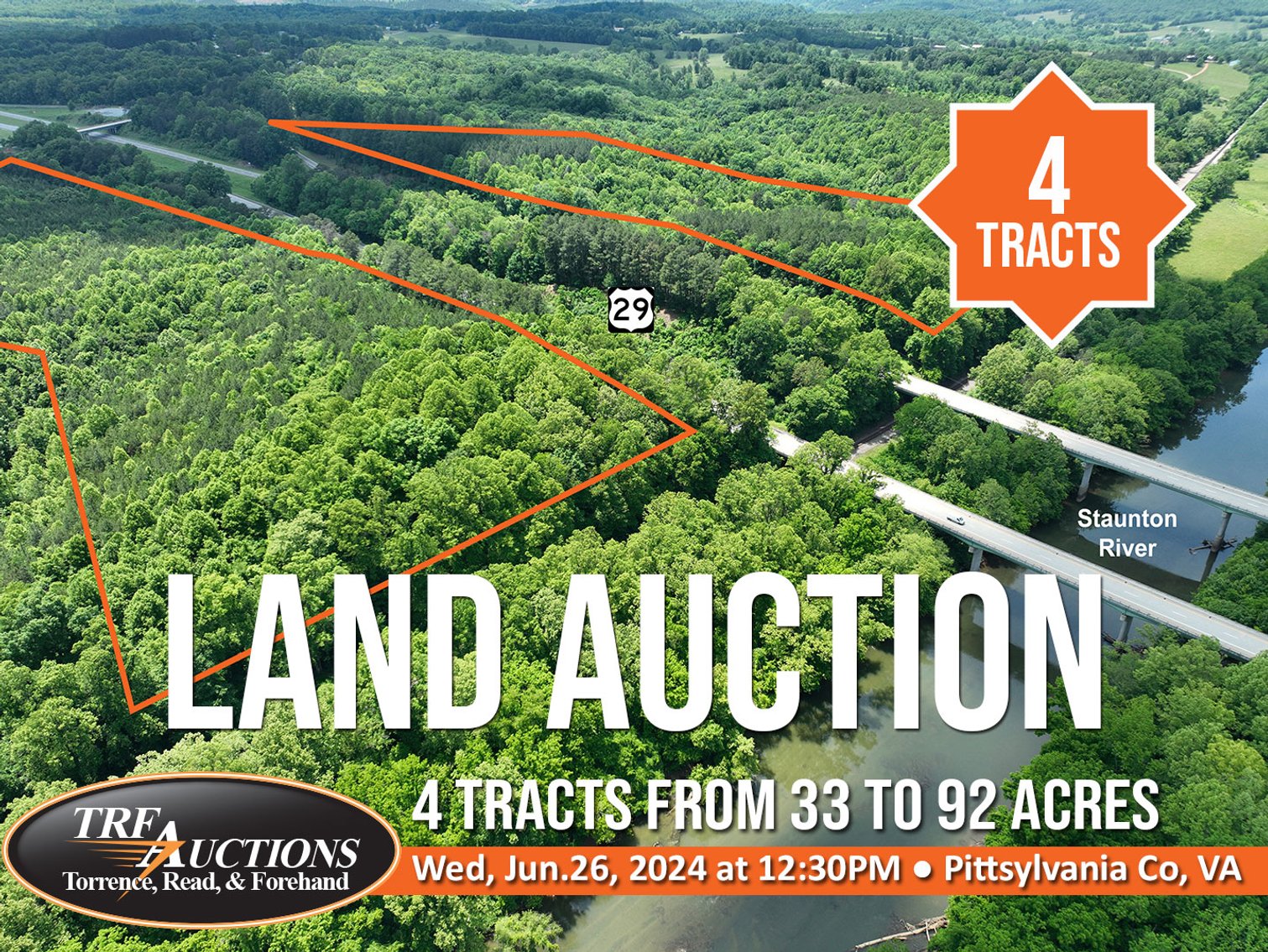 Image for Multi-Parcel Land Auction in Pittsylvania County VA
