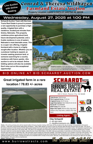 Image for Conrad & Theresa Wildhagen Estate Land Auction - Sarpy County, NE 78.83 Acres