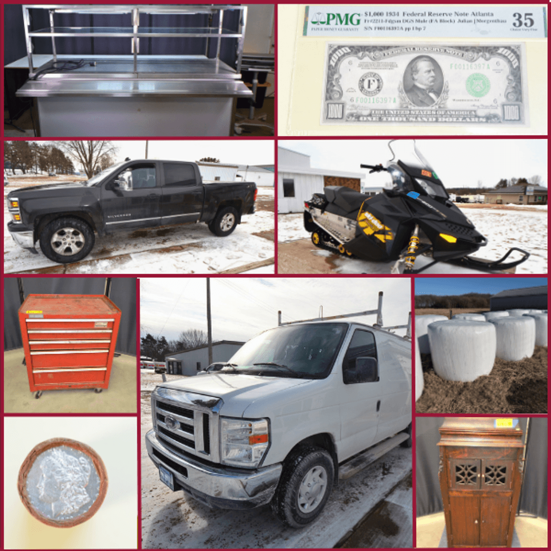 Image for CHEVY TRUCK, FORD VAN, SILVER COINS, HAY, AND MORE - Mondovi, WI