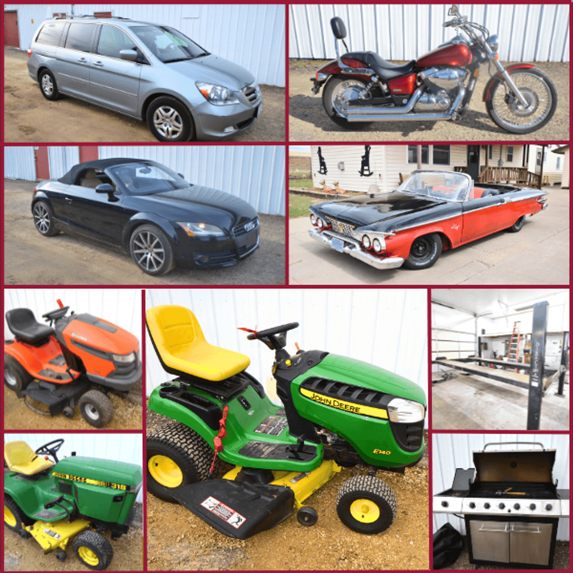 Image for VEHICLES, LAWNMOWERS, MOTORCYCLE, HUNTING SHACKS, TOOLS AND MORE - Mondovi, WI