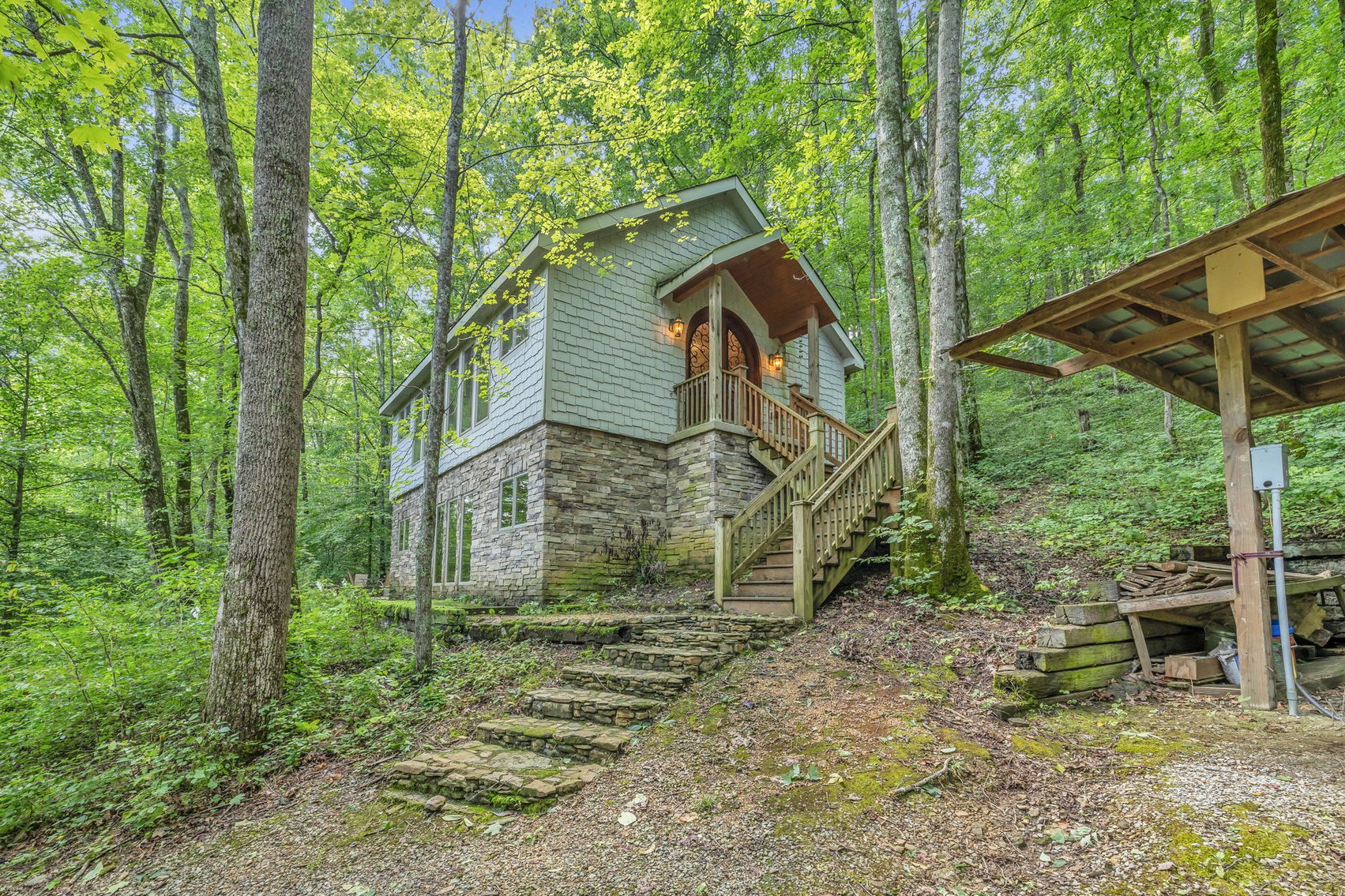 Image for Caney Fork Creek - 22 acres of Amazing Nature + Comfortable Old Log Cabin + Guest House + Shop