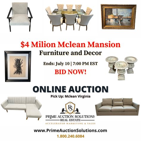 Image for $4 Million Mclean Mansion Furniture & Decor Online Auction