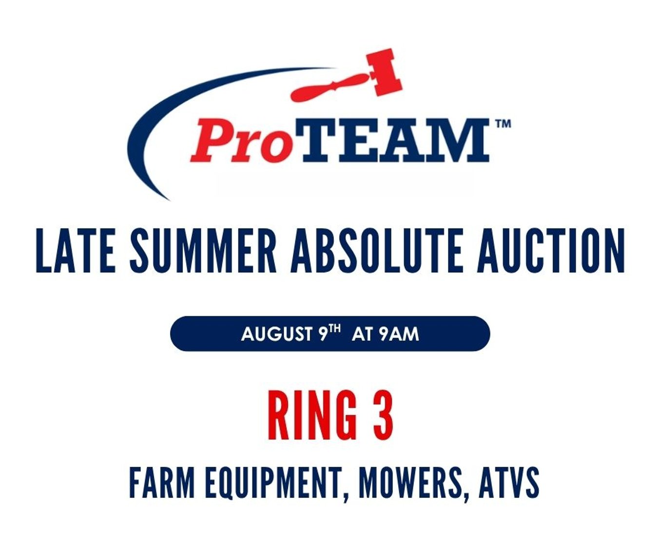 Image for RING 3 - 16th ANNUAL LATE SUMMER ABSOLUTE AUCTION