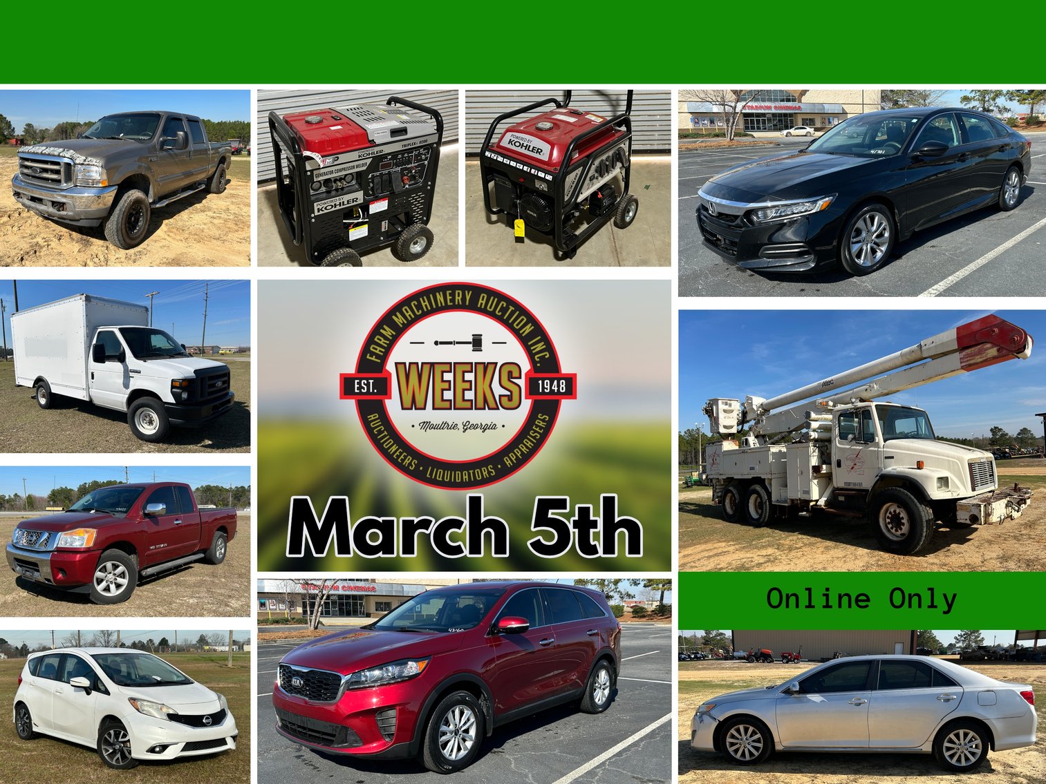 Image for Quality Cars, Trucks, Equipment & More! - Online Only - March 5th