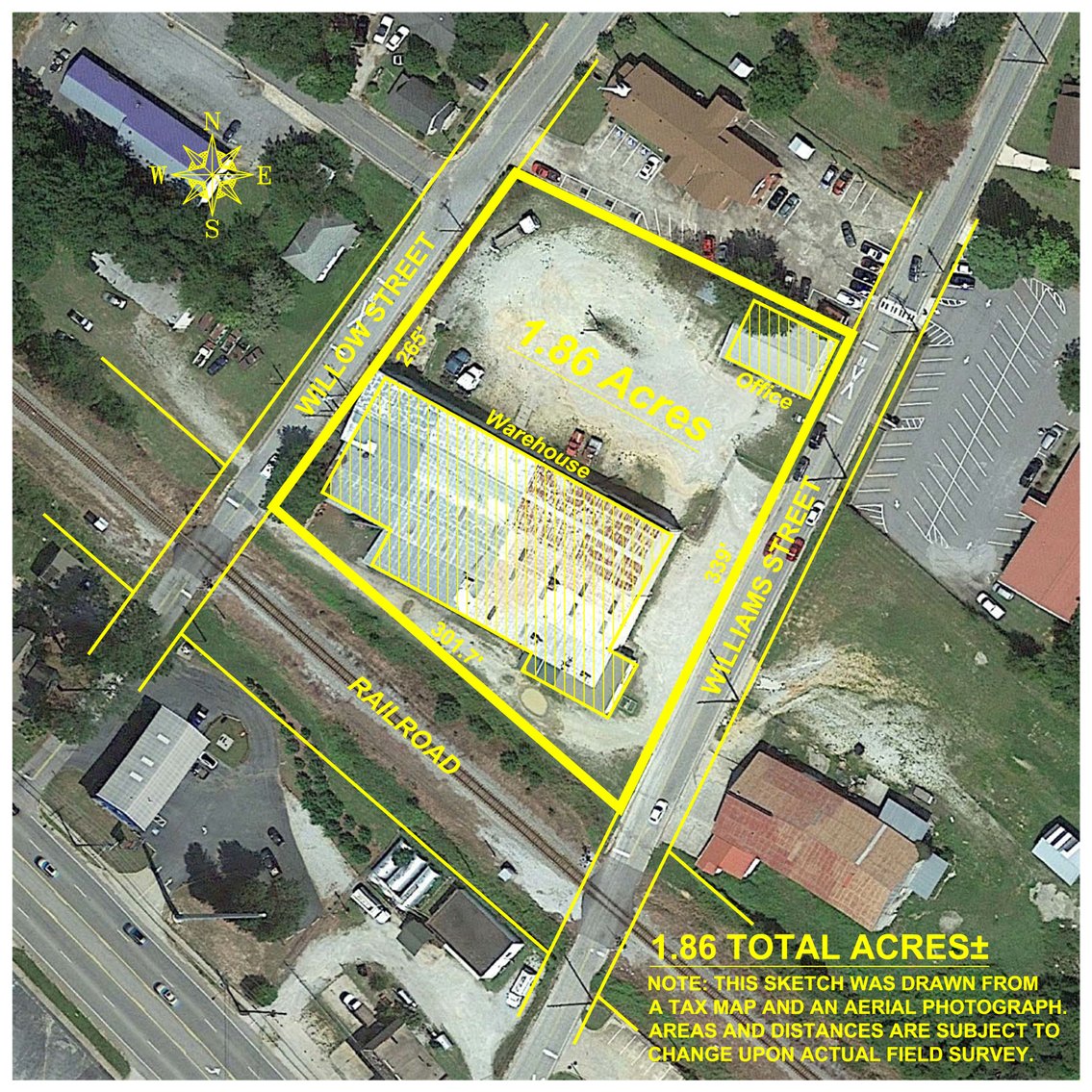 Image for Williams Street Commercial Property and Overhead Cranes 1.86+/- Acres with Large Shop and Office Facility